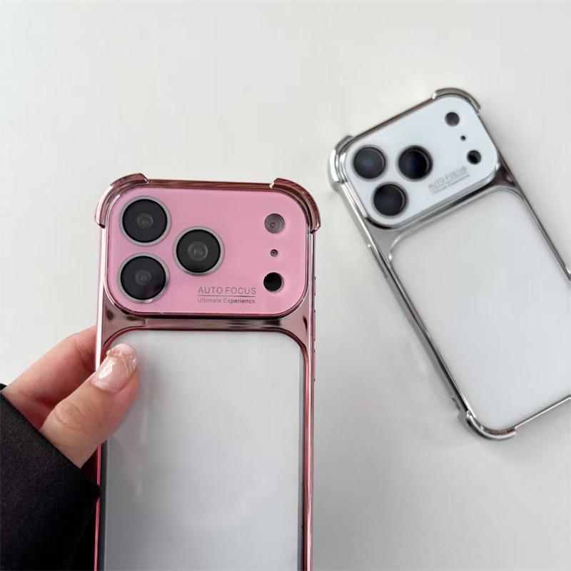 iPhone 17 Pro Case with Large Window & Transparent Back for 16 Pro, Electroplated 15 Pro, and 14 Pro