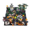 MOC Halloween casa assombrada bloco de construção brinquedo conjunto montagem DIY cena de cemitério de terror combinação de construção decoração de festa presente