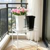 Cubo de Flores Fácil de Mover Resistente a la Intemperie Plástico Exterior Interior Balcón Macetero con Maceta Interior Decoración del Hogar