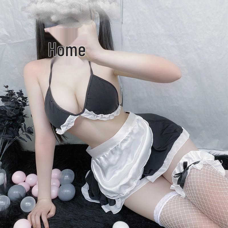 Sexy Maid Lingerie Set: Backless Lace Role Play Outfit