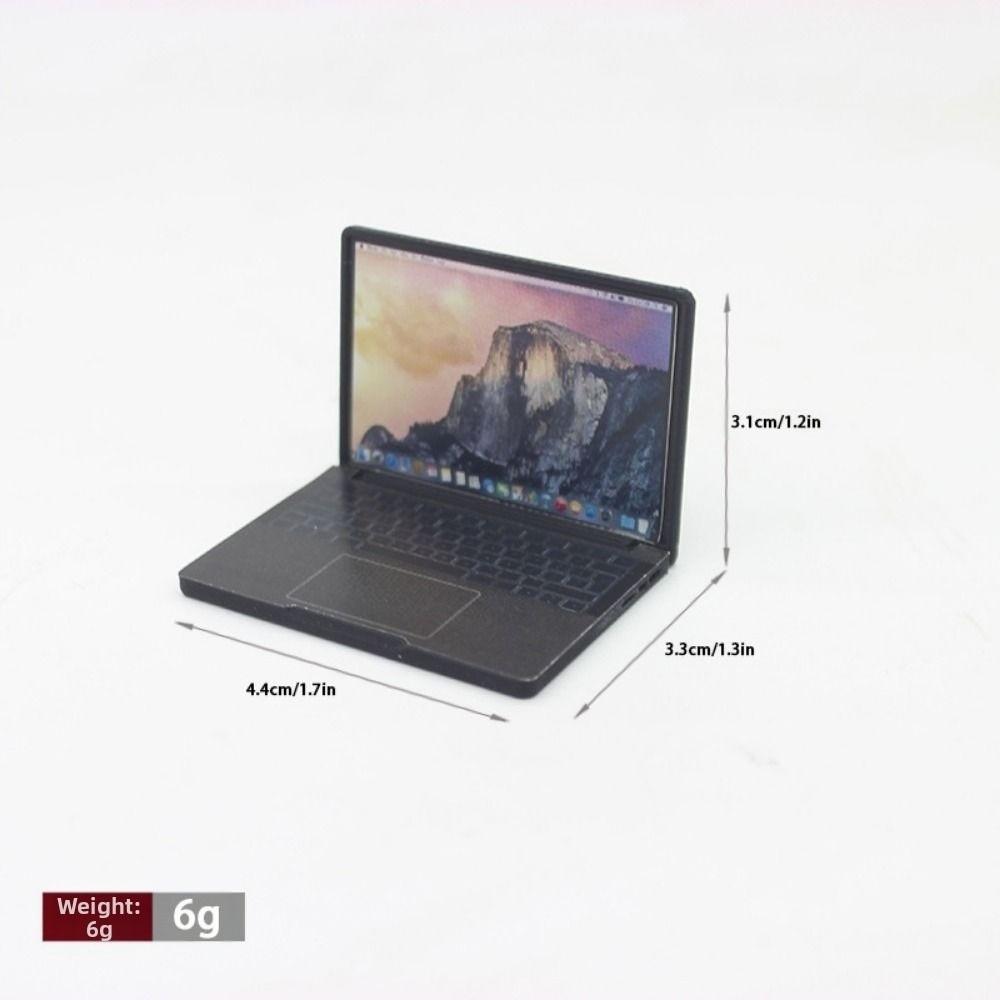 1:12 Tastatur Stol Skrivebord Sett Mini Bærbar PC Ny Hjemmestudie Rom Møbler Dekor