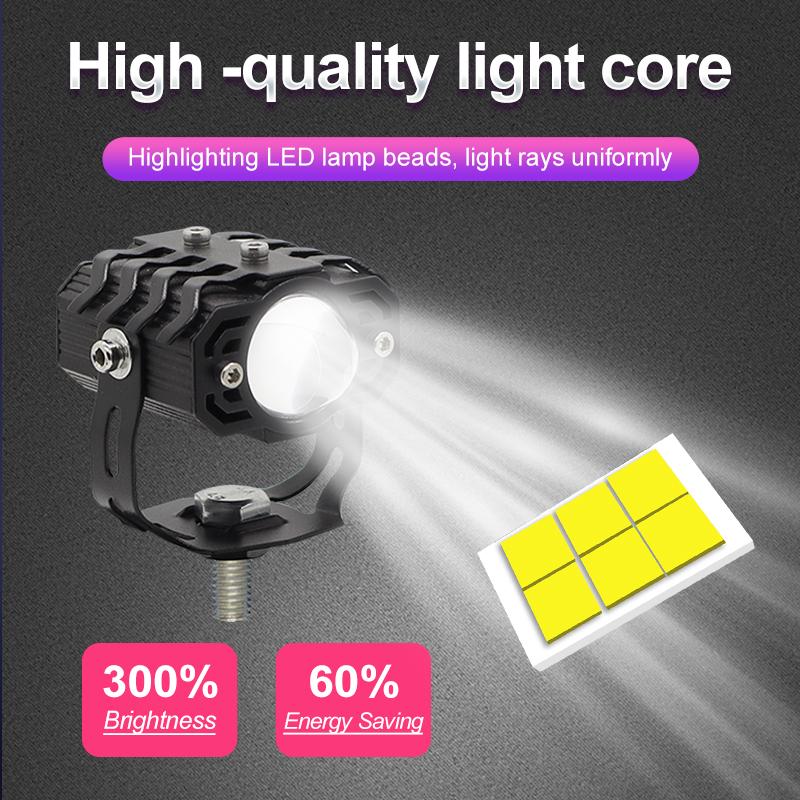 60W Motorcycle Spotlights Projector Lens 12V-60V Barra Led Lamp Super Bright Led Moto Explorers 4x4 Accessories