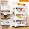 Children's Multi-Layer Narrow Bookshelf with Wheels
