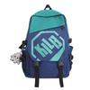 Trendy and Cool Simple Letters Contrasting Colors Large Capacity Junior High School High School Backpack New Versatile Student Schoolbag