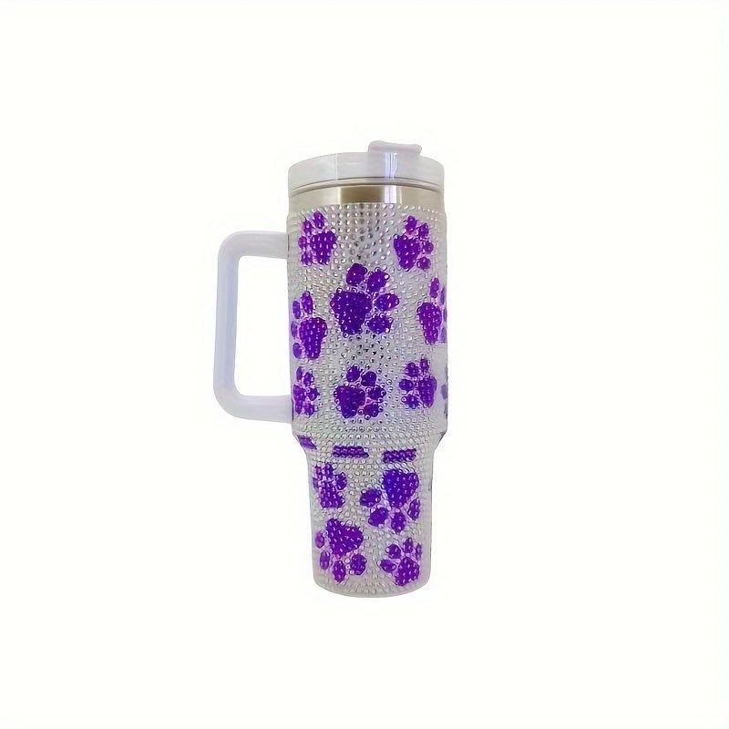 

New Ice Cup Steel Ice Drinking Cup with Diamond Vacuum Handle for Car Durable Durable Useful Useful Safe Safe Quality Quality 40oz