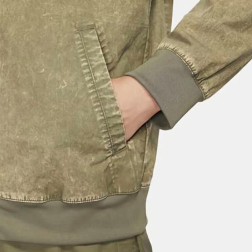 Nike Embroidered Logo Slim Fit Zip-Up Jacket With Pointed Collar Men Jackets Military-Green DQ4590-222