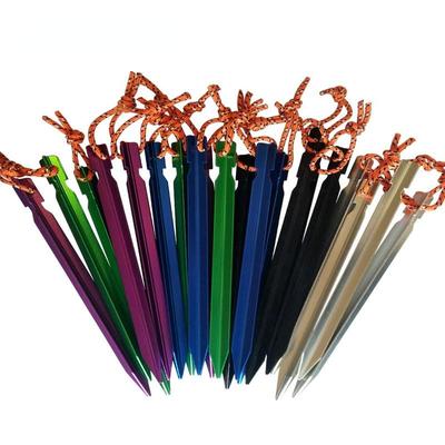10 teile/satz 18 cm Aluminium Legierung Zelt Heringe mit Seil Stake Camping Wandern Ausrüstung Outdoor Reisen Zelt Zubehör