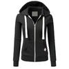 Dames Slim Sweatshirt met Rits en Capuchon Effen Kleur Sportjas Lente Herfst Persoonlijkheid