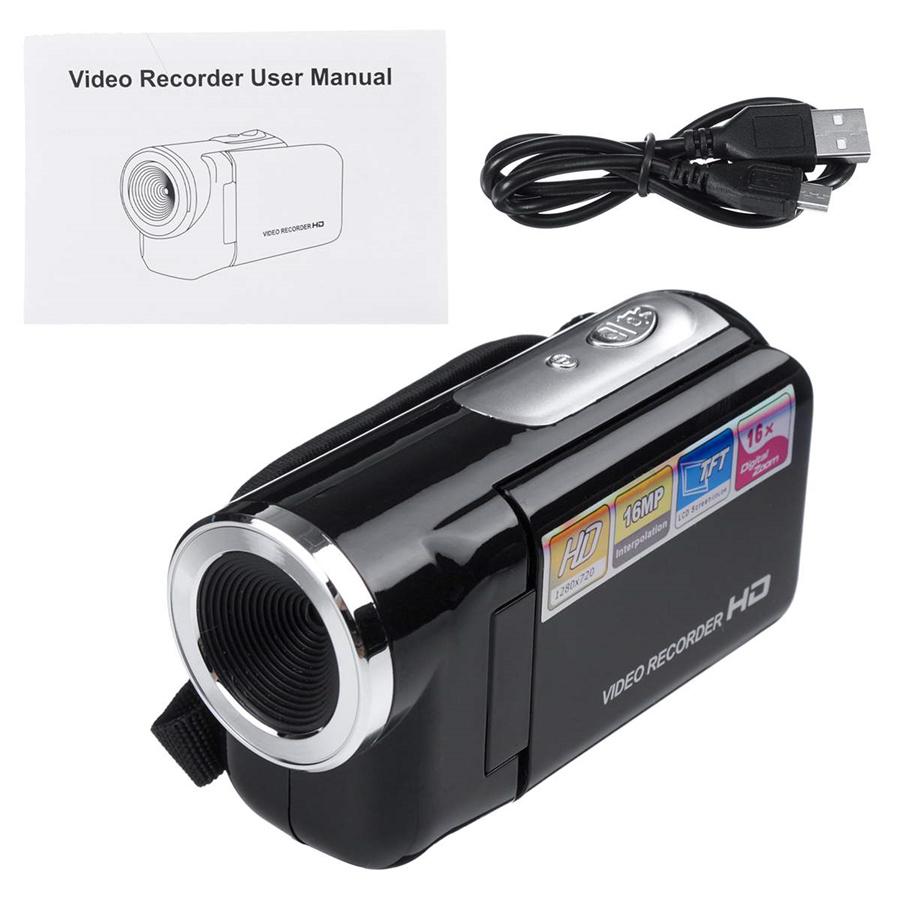 2" LCD 1080P Digital Video Camera Camcorder 16MP 16X Zoom Mini DV Camera Black