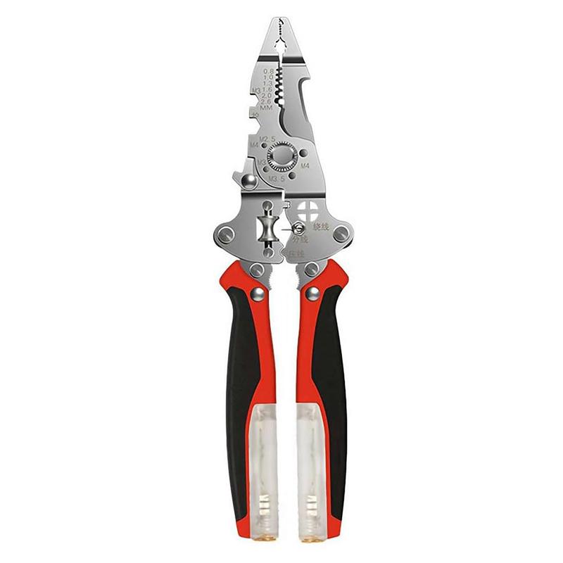 Clește multifuncțional 16 în 1 pentru dezizolat cu tester de tensiune, clește pentru dezizolat cabluri, electrician, sertizare, tăiere cabluri, foarfece