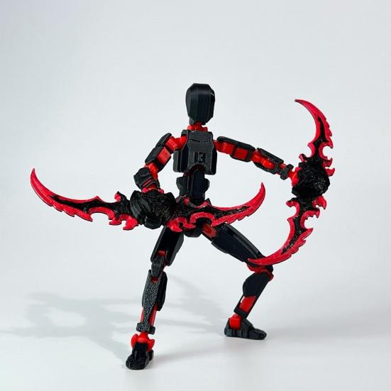 3D Printed Robot Action Figure with Accessories Movable Joints Robot Model Toy Articulated Dummy Figurine Decoration Ornament