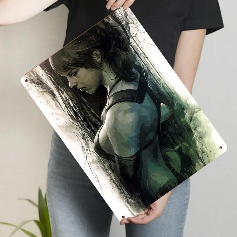 

Forest Girl Back View Art Metal Wall Decor Living Room Bedroom Hanging Craft Gift 7.9x11.8In(20x30cm)