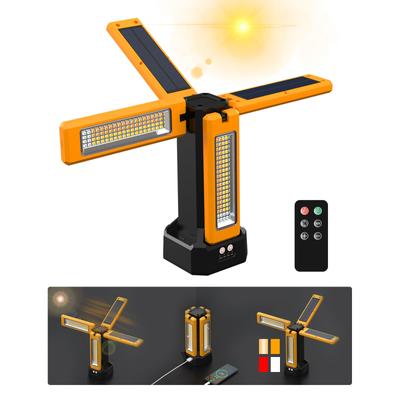 Faro LED da lavoro 8000lm Ultra alta luminosità Ricaricabile tramite USB Ricarica solare 4 modalità di illuminazione 3 colori di commutazione Colore luce diurna Bianco caldo