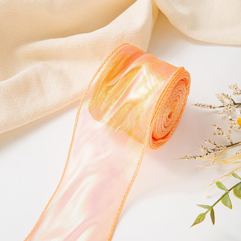 6cm Iridescent Fish Tail Ribbon for Cake Wraps, Bouquets, Gift Boxes, and DIY Projects.