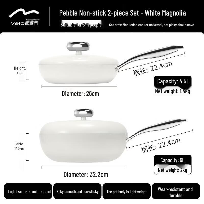 Velosan Pebble Wok and Frying Pan Set
