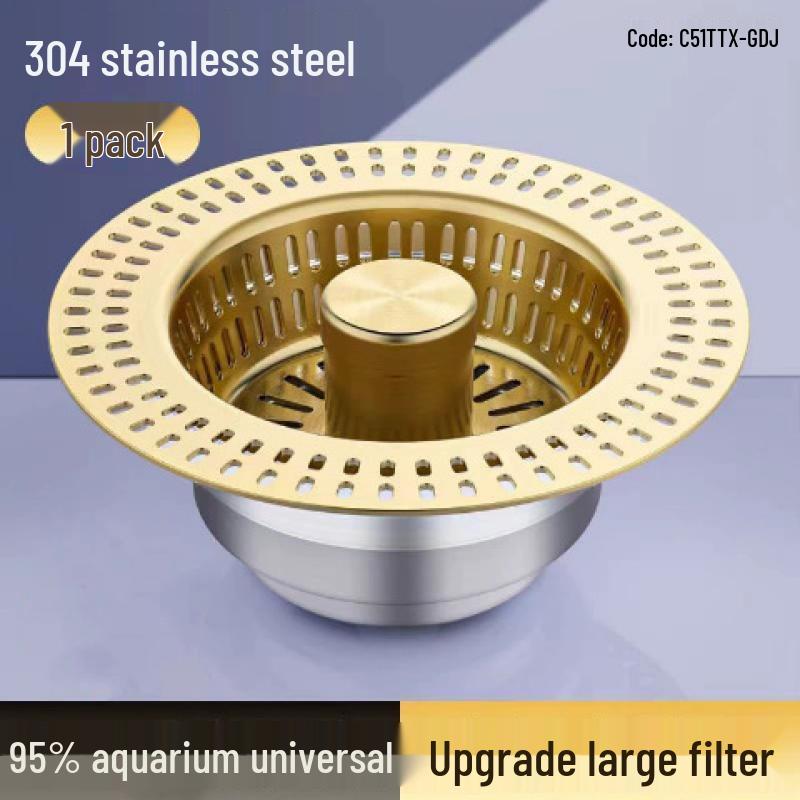 Lantuan Stainless Steel Pop-Up Sink Drain Plug with Large Filter