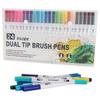 12-120 Colors Felt Tip Drawing Watercolor Art Markers Pen Dual Brush Fineliner Colouring Pen Set for Calligraphy Painting