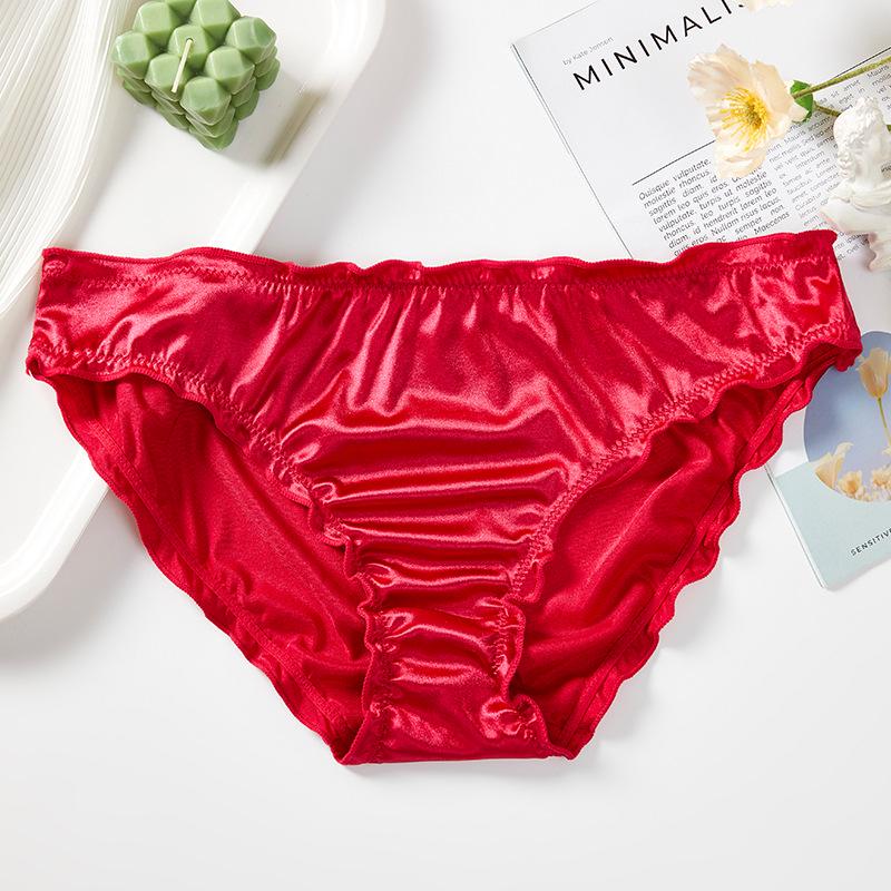 Women's Plus Size Seamless Satin Briefs - Soft, Comfortable, Mid-Low Waist, with Cotton Crotch