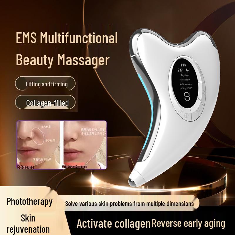 EMS Microcurrent Gua Sha Facial Massager: Constant Temperature Neck and Beauty Instrument