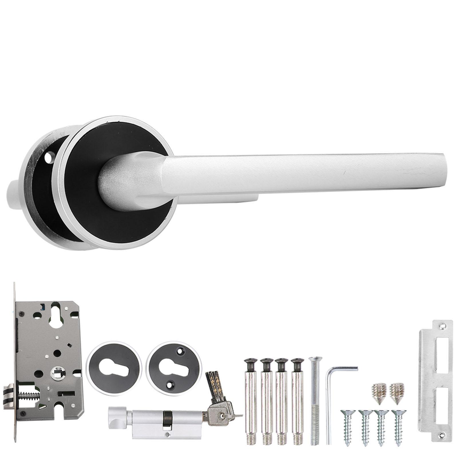 

European Style Durable Door Handle Front Back Lever Lock Cylinder With Keys Aluminum