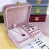 Sturdy Buckle Jewellery Organizer Velvet Flocking Necklace Storage Box Jewelry Storage