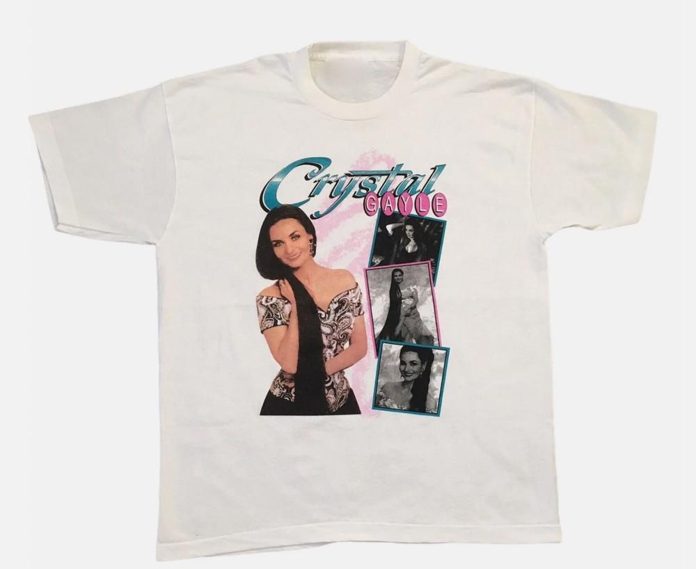 Vintage Crystal Gayle Singer Cotton White All Size Men Women TShirt Unisex T-Shirt S