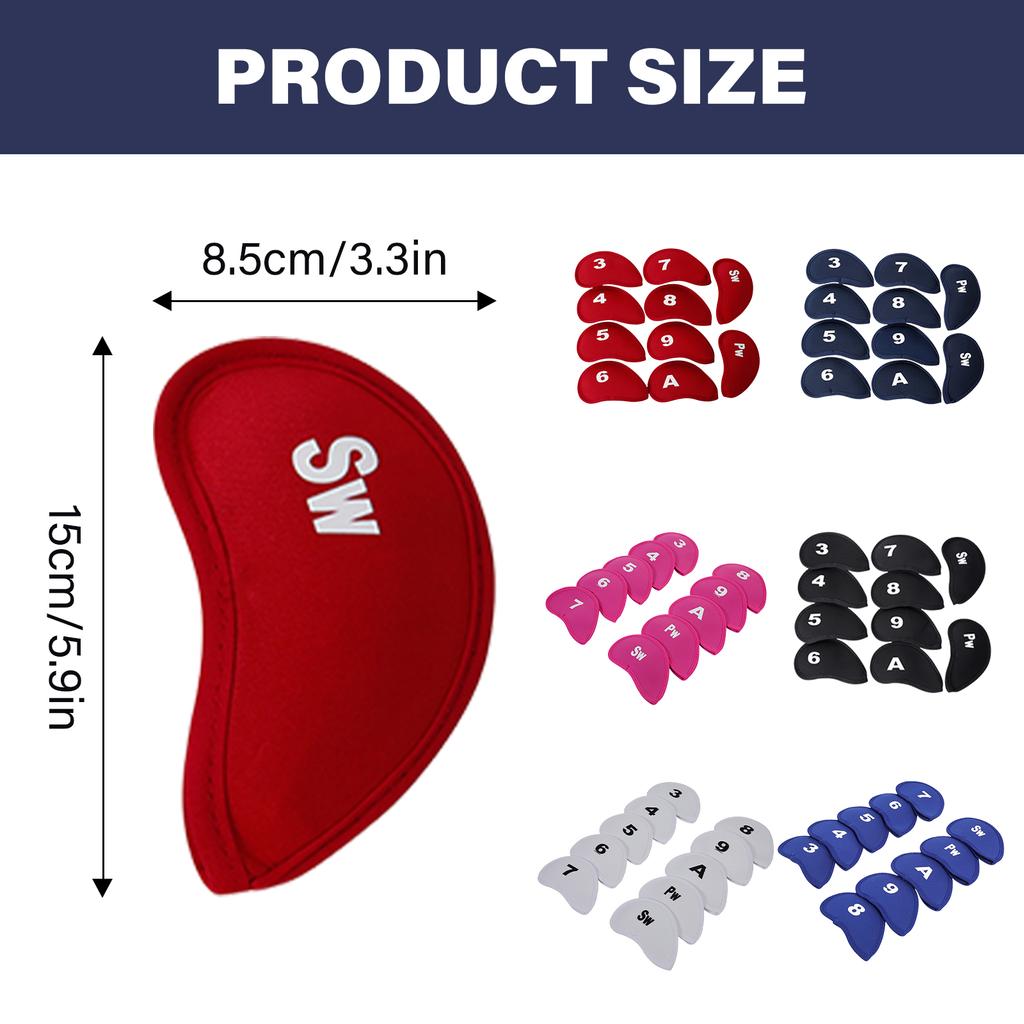 10Pcs Soft Golf Iron Head Covers Protective Golf Headcover Protective Cover Rod Head Cases Golf Accessories Nduring