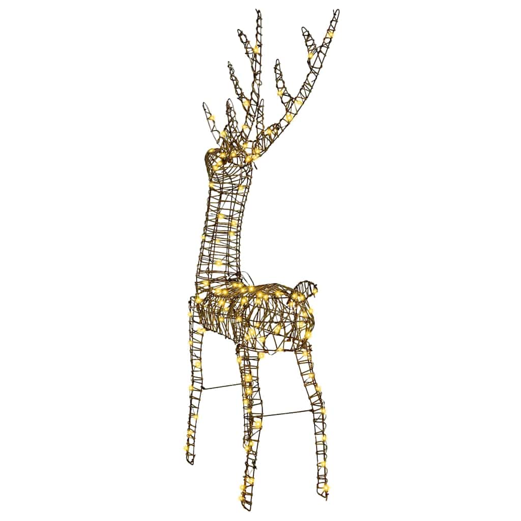 3D Reindeer with 140 Warm White LEDs 70 X 41 X 128 Cm Rattan