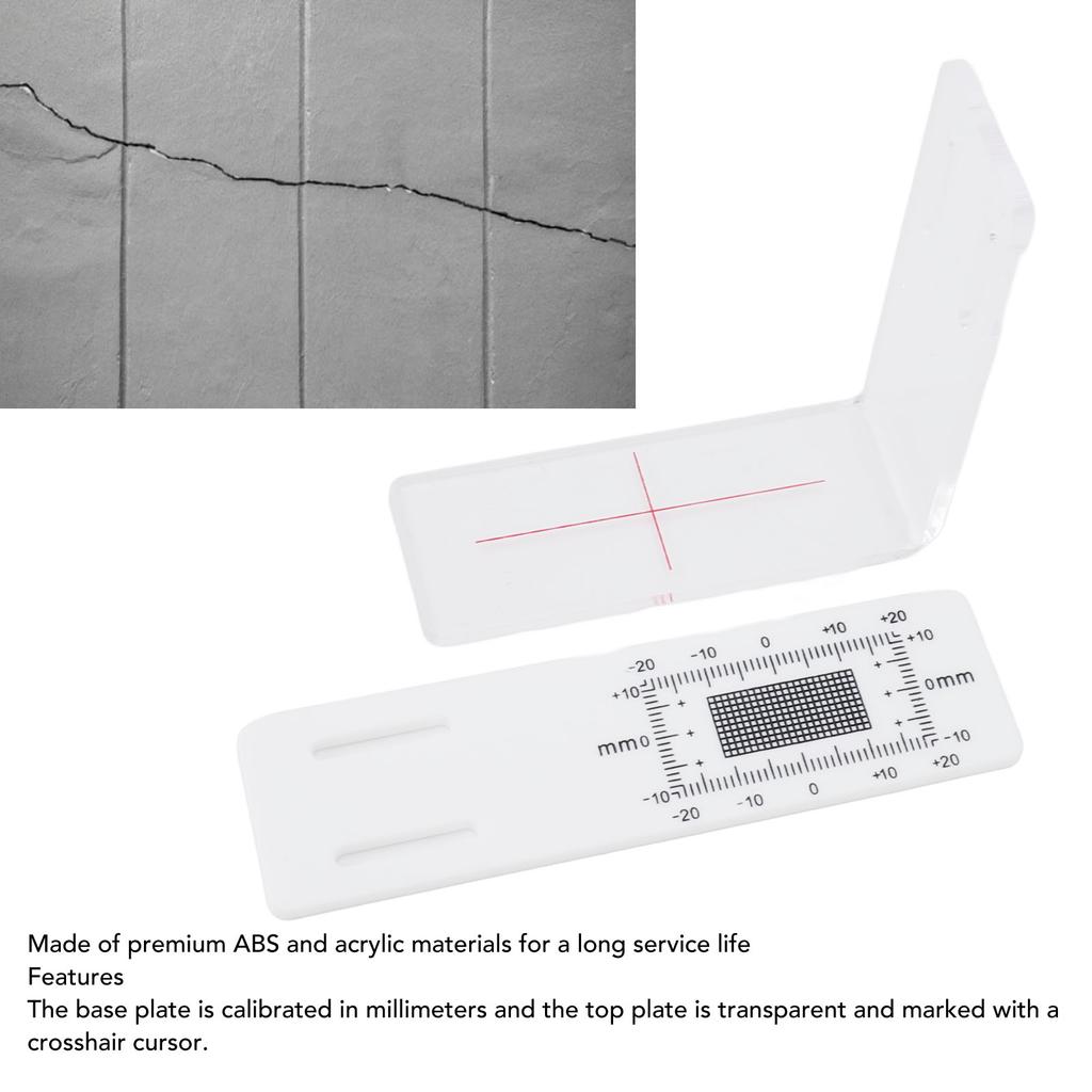 Easy Read Grid Corner Crack Gauge Transparent Construction Tools  Building Inspection