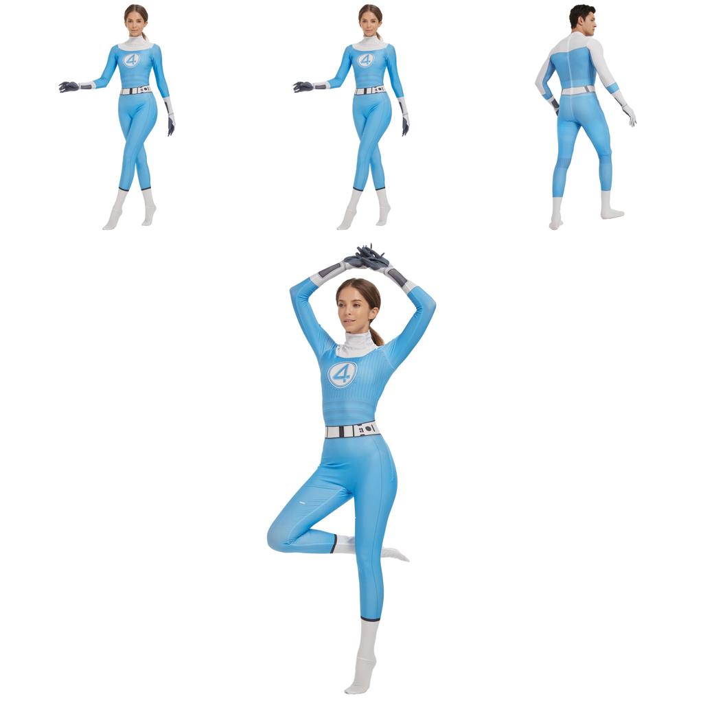 The Fantastic Four Cosplay Jumpsuit With Spandex For Game Anime Role Play