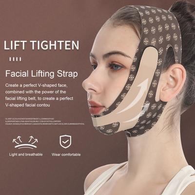 V Line Yüz Germe Kayışı Kadınlar Çift Çene Kayışı 3D Yüz Tasarımı Ayarlanabilir Nefes Alabilir Güzellik Bandajı Cilt Bakımı Güzellik Aracı Kadınlar Erkekler için