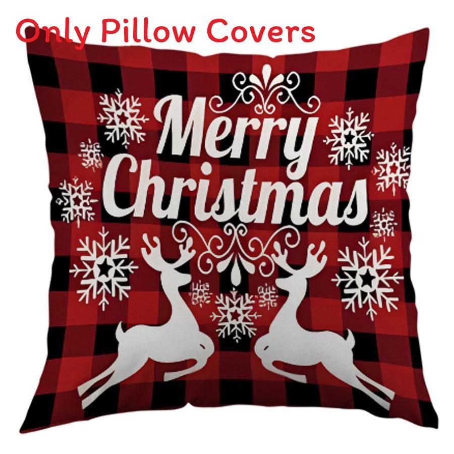 Christmas Decor Pillow Cover With Plush Material For Living Room Festive Decor