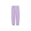 Li Ning Sports Lifestyle Series Solid Color Logo Embroidered Striped Drawstring Cuffed Knitted Joggers Women Joggers Purple AYKS774-2