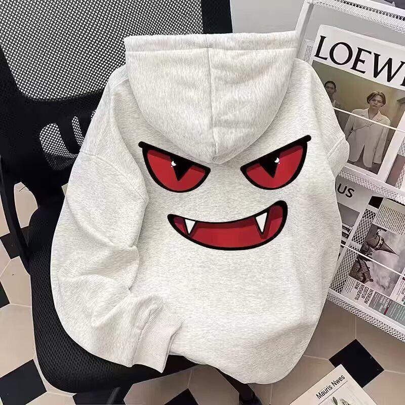 Unisex Hip Hop Fleece Hoodie - Casual Loose Fit for Autumn/Winter M