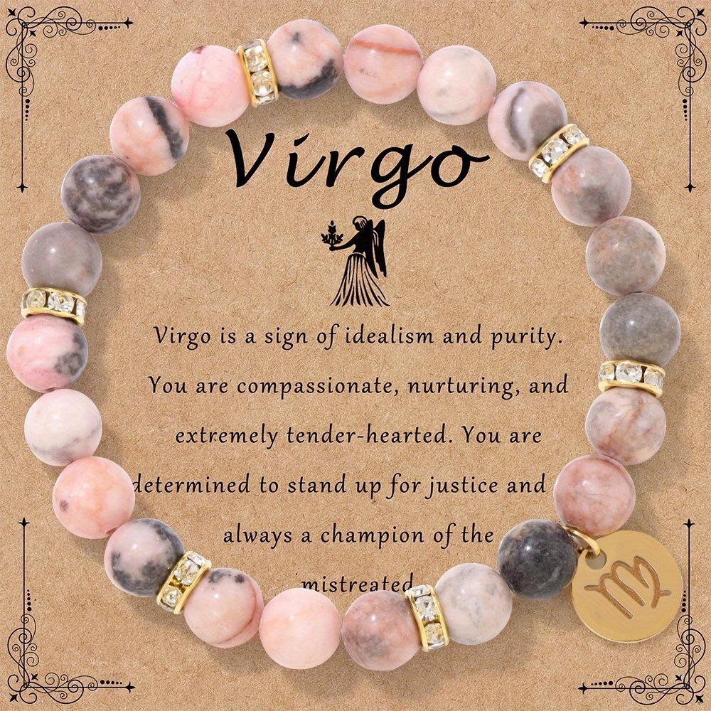 Festive Gifts Constellation Crystal Beaded Bracelet Set With Gold Zodiac Charms Minimalist Fashion Jewelry Suitable For Daily Wear And Gifting