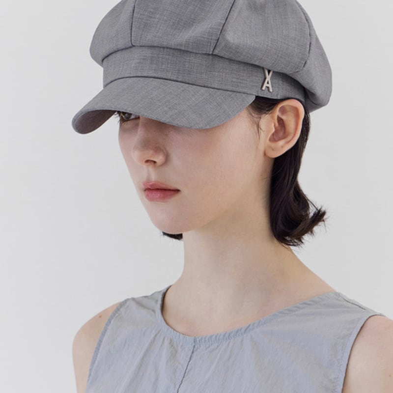VARZAR VA Studded Newsboy Cap Gray