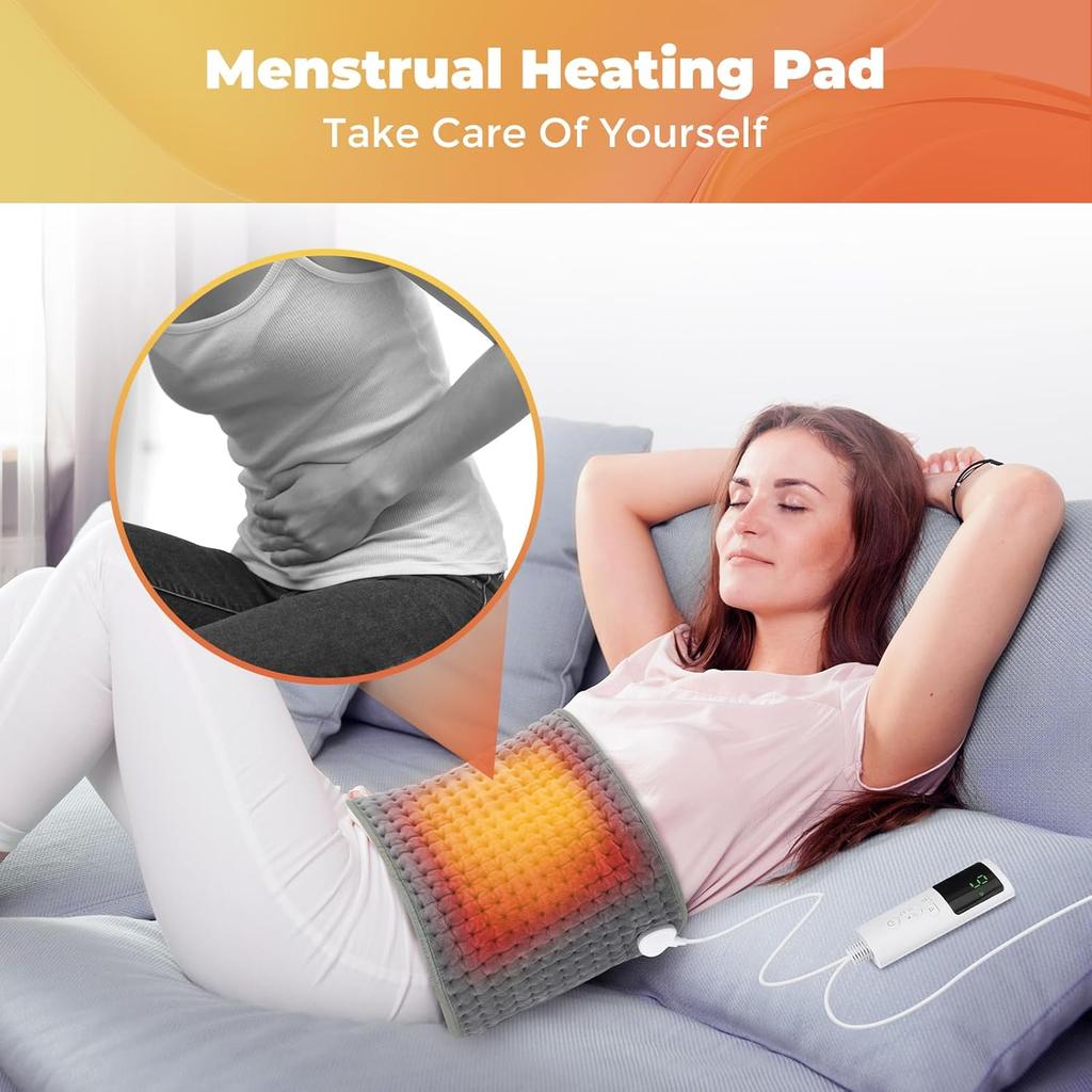 Electric Heating Pad Waist Heated Pad LCD Controller Soft Touch Machine Washable Back Belly Warm Cushion Waist Belt