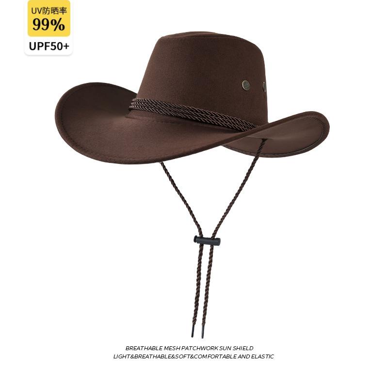 Vintage Western Cowboy Hat British Knight Hat Men's Top Hat Shade Jazz Hat Women's Summer Sunscreen Eaves