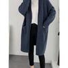 Women Solid Color Loose Thick Warm Sweater Cardigan Pocket Ladies Spring Autumn V Neck Knitted Coat Female Casual Tops