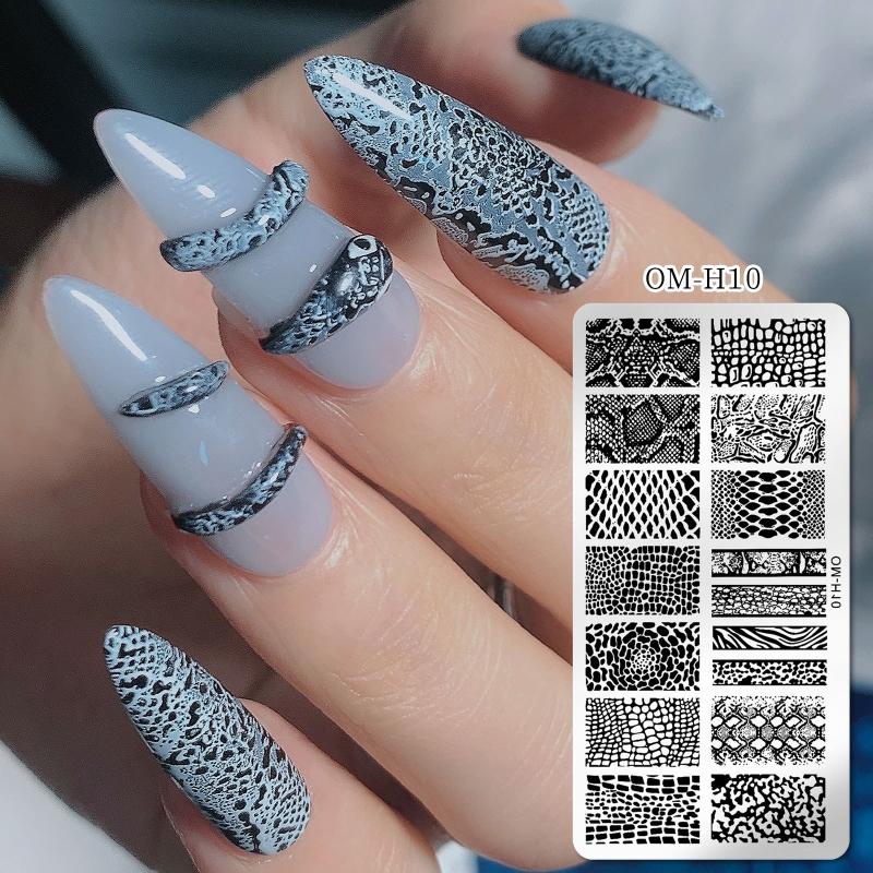 Nail Art Stamping Plate Valentines Nail Stamp Template Flower for Butterfly Vine Leaf Snake Pattern Nail Art Design Temp