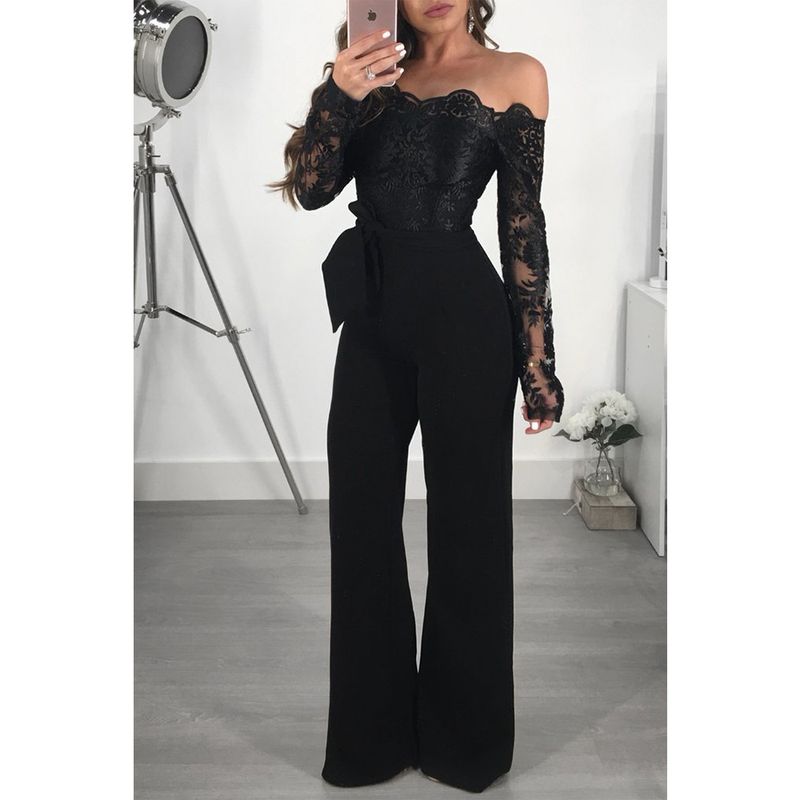Long Sleeve Women Jumpsuit Elegant Wide Leg Jumpsuit 3XL