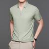 Premium Thin Short Sleeve V-Neck Casual Breathable Skin-Friendly Business Loose Polo Shirt Men'S Clothing