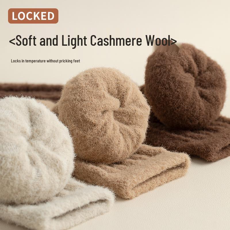 Australian Women's Mid-Calf Velvet Socks: Fleece-Lined, Thick Imitation Cashmere, Cozy Winter Sleepwear.