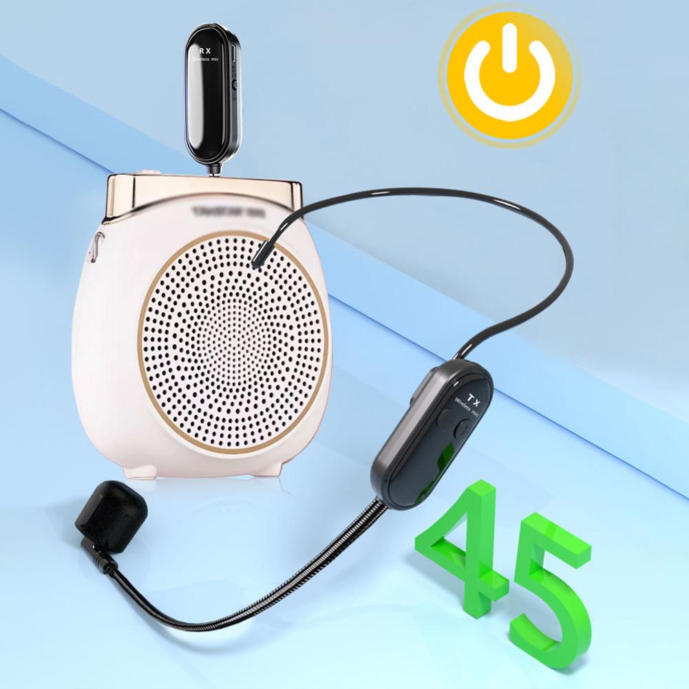 2.4G Mic System Long Range Wireless Microphone System Head Handheld Mic 2 in 1 for Teaching Stage Performers Fitness Instructors