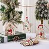 Wooden Faceless Old Man & Snowflake Santa Claus Christmas Tree Ornament