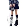 Girls Lolitas Leg Warmers Y2K Star Knitted Flared Leg Sleeves Goth Baggy Cuffs Ankle Heap Socks JK Uniform Foot Cover