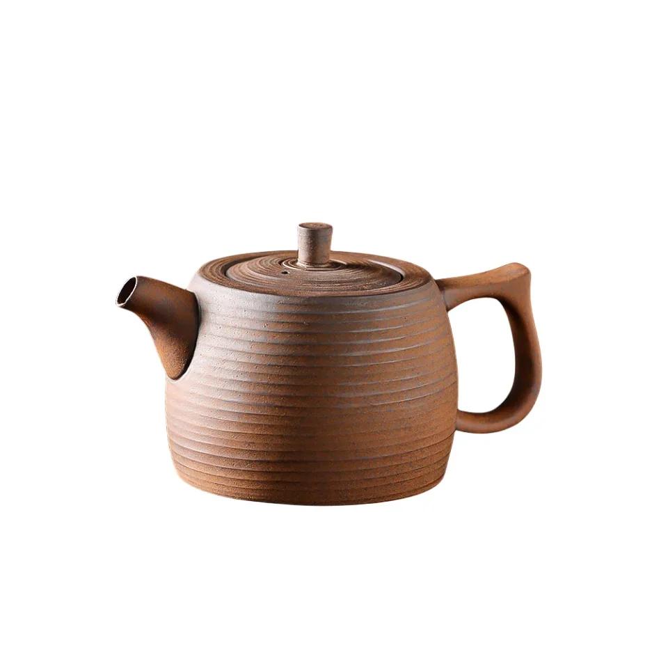 Ham cevher kaba seramik çaydanlık, el yapımı çay takımı, tekli demlik, 120cc küçük çaydanlık