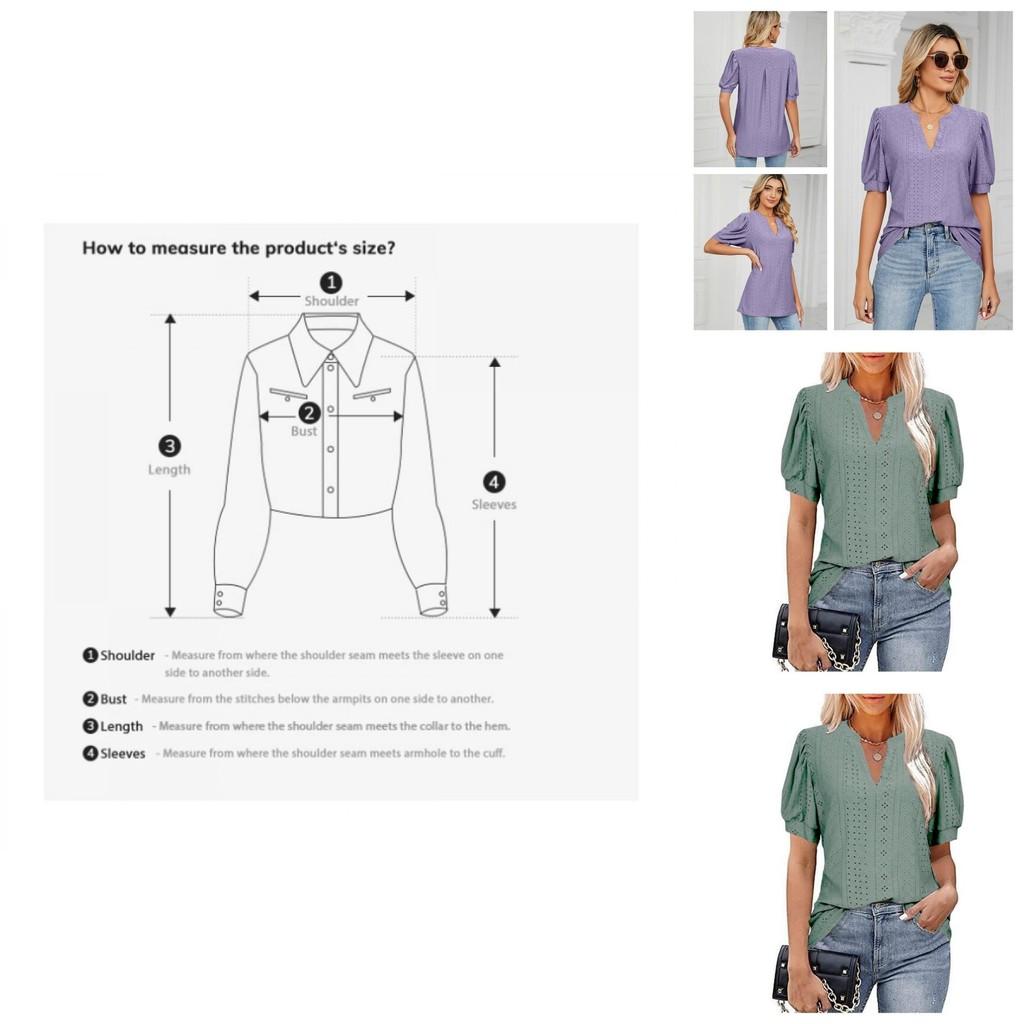 Women's V-neck Tops Short Sleeve T-shirts With Cut Out Lace Detail