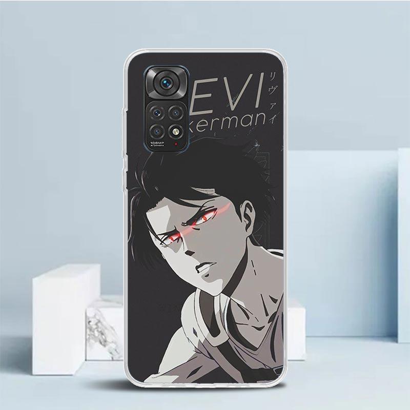 Attack Titan Levi Handyhülle für Xiaomi Redmi Note 15 14 14S 13 12S 12 Pro Plus 11S 11 11T 11E 10S 10 + Weiche TPU-Rückseite Redm