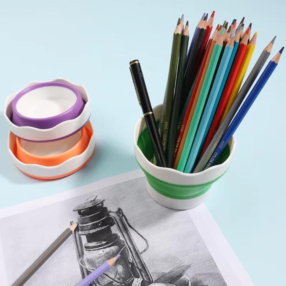 Silicone Folding Washing Bucket Portable Retractable Brush Bucket  for Oil Painting Face Paint